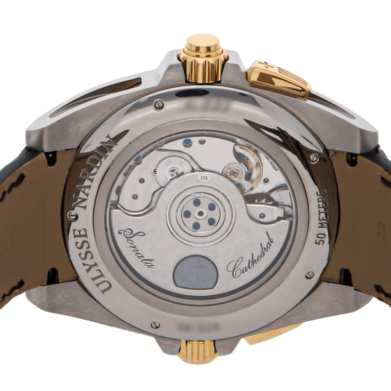 Ulysse Nardin,Other 44mm,44mm,Ceramic,Titanium Gold,Black,Automatic,Day,Dule Time,Function Selector,675,675-00