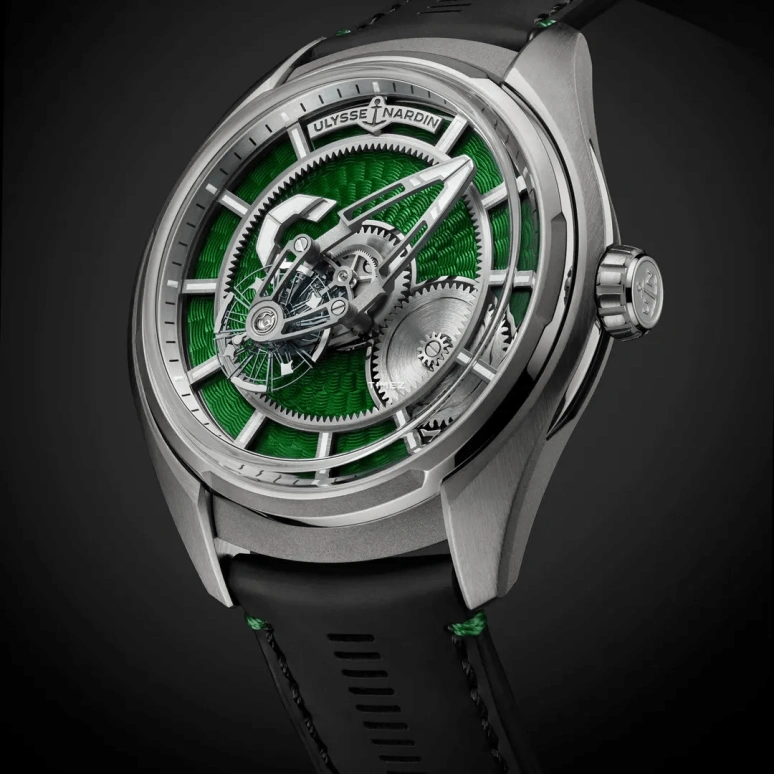 Ulysse Nardin,Freak 43mm,43mm,Titanium,Green,Automatic,72hours,In-house Caliber,2303,2303-270LE-8AE-BUCH/3A