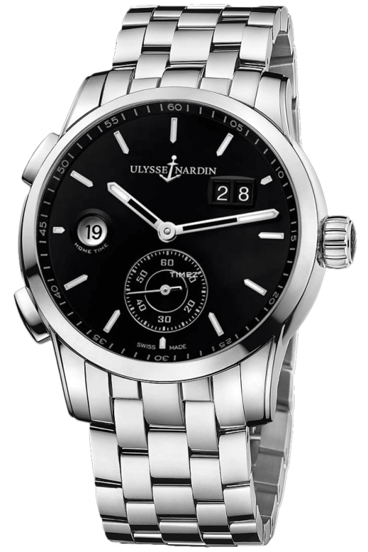 Ulysse Nardin,Dual Time 42mm,42mm,Stainless Steel,Black,Automatic,Day,Dule Time,3343,3343-126-7/92