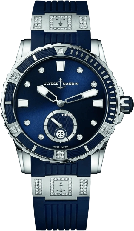 Ulysse Nardin,Diver 40mm,40mm,Stainless Steel,Rubber,Blue,Automatic,Day,48hours,3203,3203-190-3C/10.13