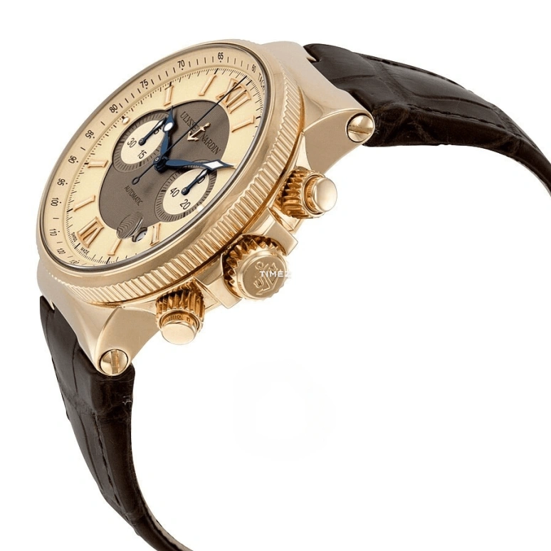 Ulysse Nardin,Marine 41mm,41mm,Rose Gold,Beige,Grey,Automatic,Chronograph,Day,356,356-66/354