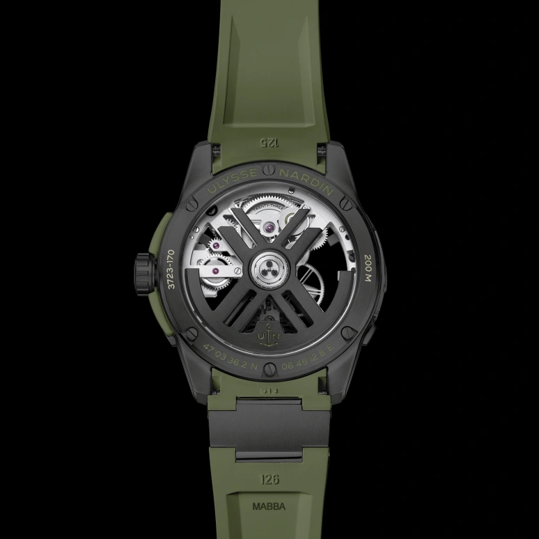 Ulysse Nardin,Diver 44mm,44mm,Titanium,Black,Skeleton,Automatic,96hours,In-house Caliber,3723,3723-170-2C/3A