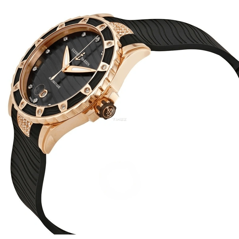Ulysse Nardin,Diver 40mm,40mm,Rose Gold,Black,Automatic,Day,42hours,8156,8156-180E-3C/12