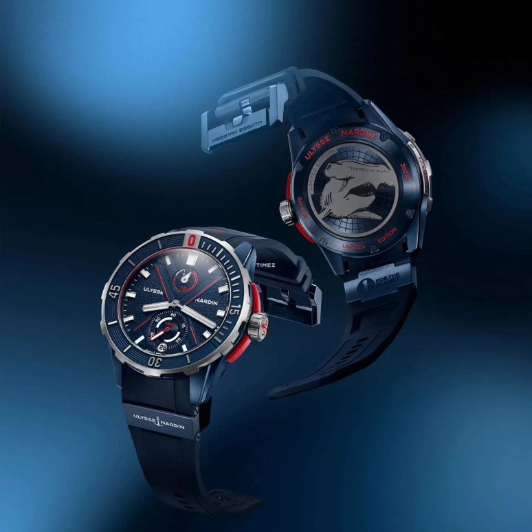 Ulysse Nardin,Diver 44mm,44mm,Titanium,Rubber,Blue,Automatic,Day,Power Reserve Indicator,Anti-magnetic,1183,1183-170LE-3A-HAMMER/3A