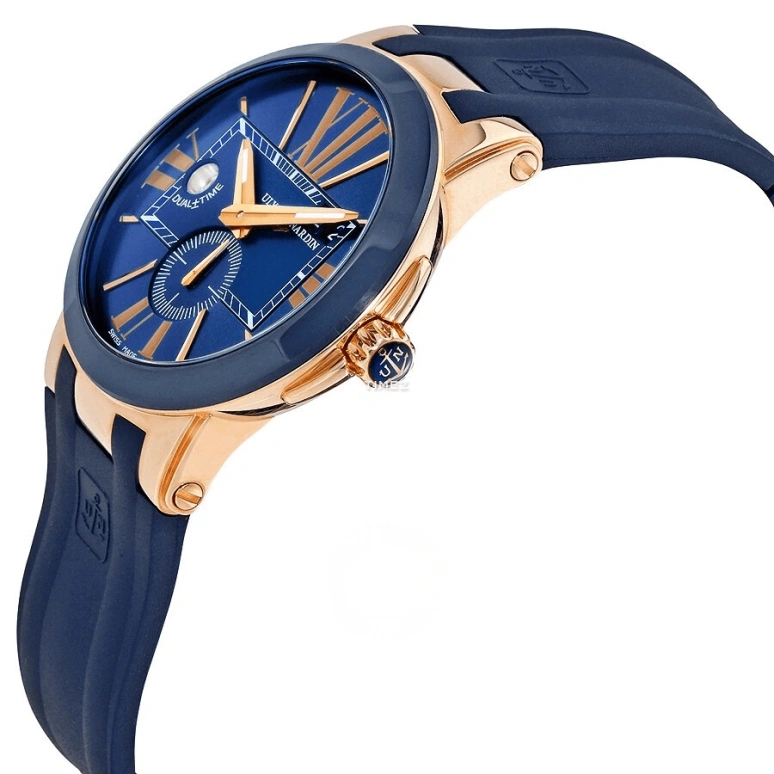 Ulysse Nardin,Dual Time 42mm,42mm,Rose Gold,Ceramic,Blue,Automatic,Dule Time,Big Date,246,246-00-3/43