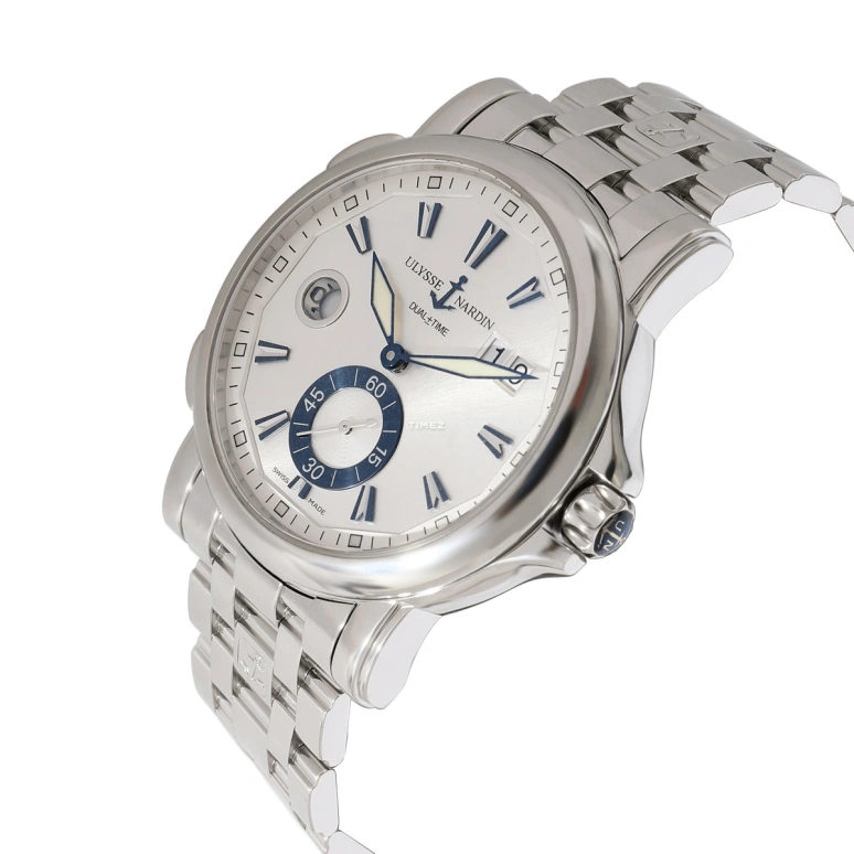 Ulysse Nardin,Dual Time 42mm,42mm,Stainless Steel,Silver,Automatic,Day,Dule Time,243,243-55-7/91