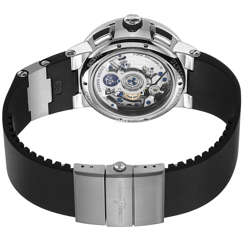 Ulysse Nardin,Marine 43mm,43mm,Stainless Steel,Black,Automatic,Chronograph,Day,1503,1503-150-3/62