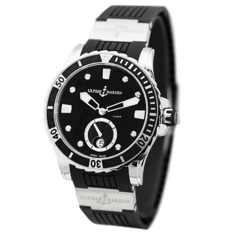 Ulysse Nardin,Diver 40mm,40mm,Stainless Steel,Black,Automatic,Day,48hours,3203,3203-190-3/12