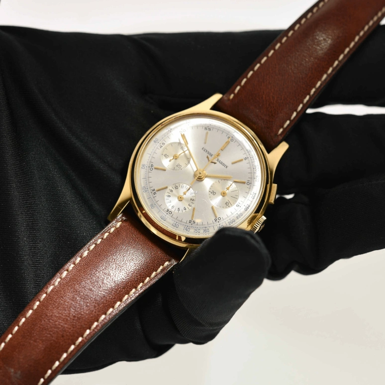 Ulysse Nardin,Other 36mm,36mm,Yellow Gold,Silver,Handwound,Chronograph,Sapphire,Crystal Glass,7534,7534-4