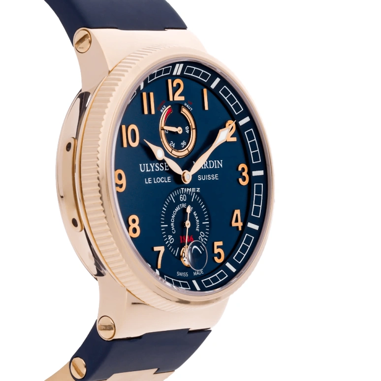 Ulysse Nardin,Marine 43mm,43mm,Rose Gold,Blue,Automatic,Day,Power Reserve Indicator,1186,1186-126-3/63