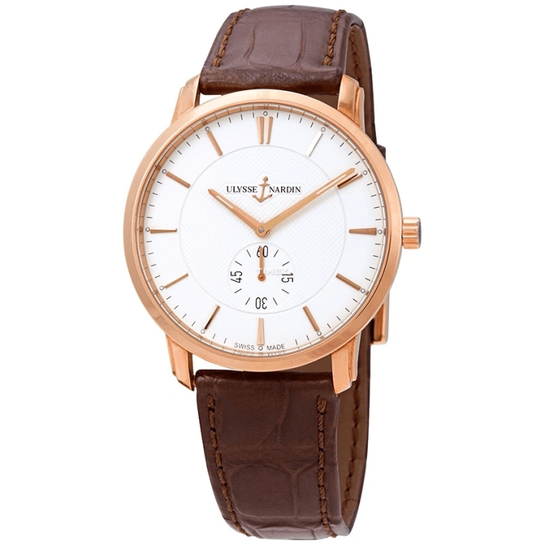Ulysse Nardin,Classico 39mm,39mm,Rose Gold,Beige,Handwound,Sapphire,Crystal Glass,Round,8206,8206-188-2/31