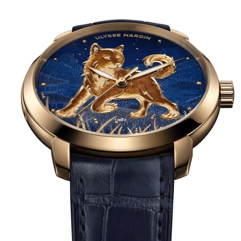 Ulysse Nardin,Classico 40mm,40mm,Rose Gold,Multi-Color,Blue,Brown,Automatic,42hours,In-house Caliber,8152,8152-111-2/DOG