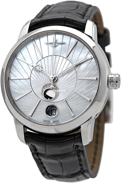 Ulysse Nardin,Classico 35mm,35mm,Stainless Steel,White,Automatic,Moonphase,Day,8293,8293-123-2/91