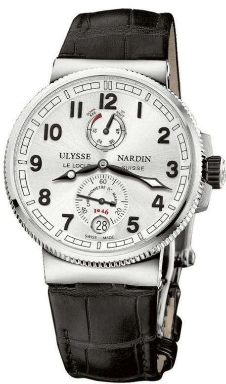 Ulysse Nardin,Marine 43mm,43mm,Stainless Steel,Silver,Automatic,Day,Power Reserve Indicator,1183,1183-126/61