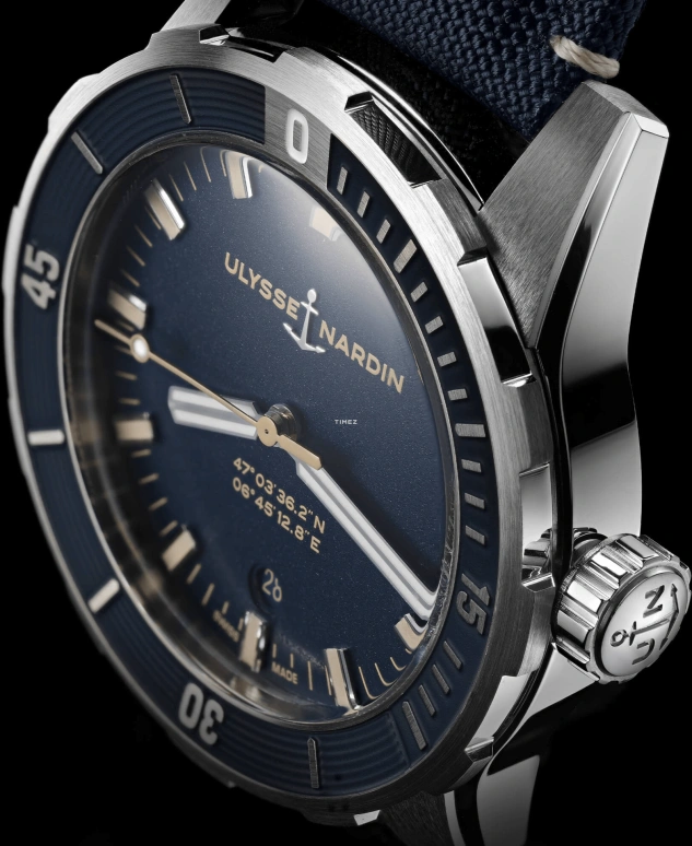Ulysse Nardin,Diver 42mm,42mm,Stainless Steel,Blue,Automatic,Day,42hours,8163,8163-175/93
