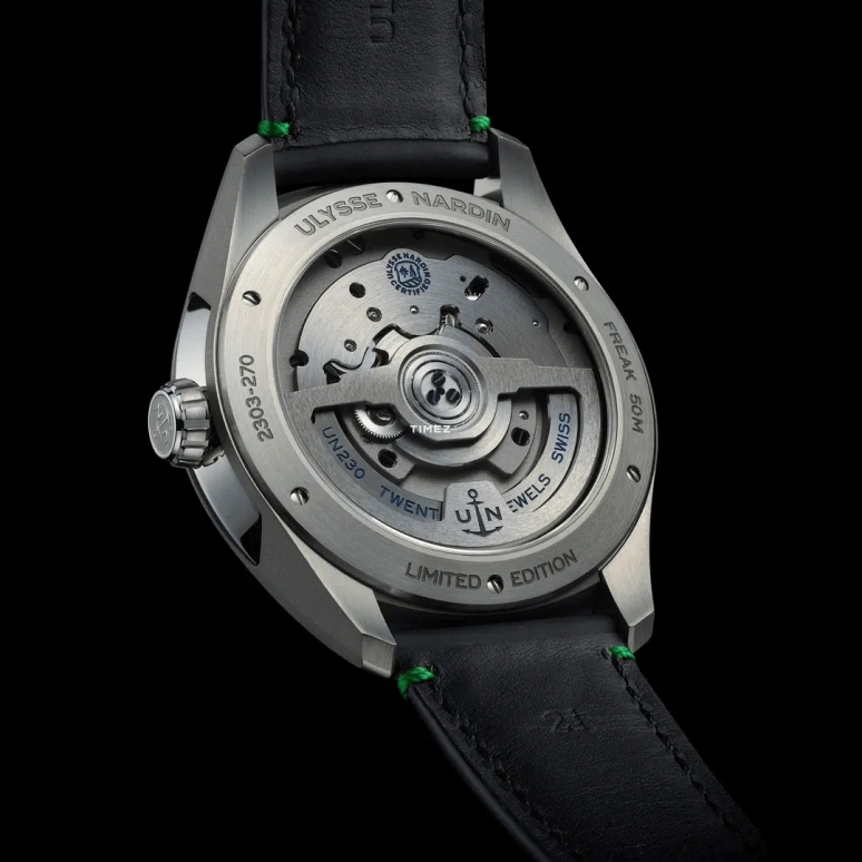 Ulysse Nardin,Freak 43mm,43mm,Titanium,Green,Automatic,72hours,In-house Caliber,2303,2303-270LE-8AE-BUCH/3A