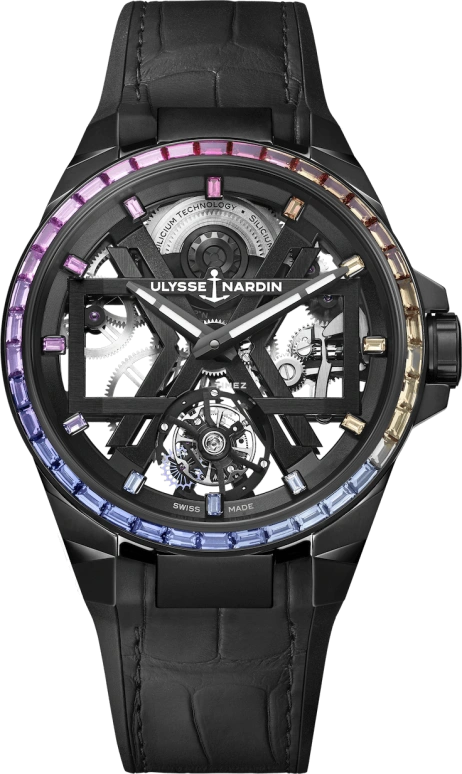 Ulysse Nardin,Blast 45mm,45mm,Titanium Gold,Luminous,Skeleton,Black,Rainbow,Automatic,Tourbillon,72hours,1723,1723-400B1LE-2B-RAIN/3A
