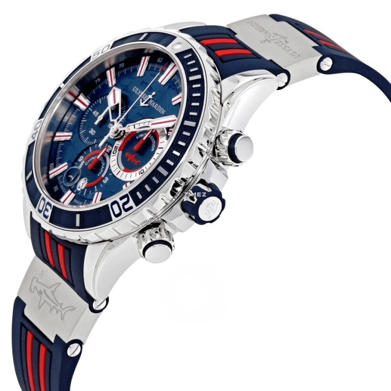 Ulysse Nardin,Diver 44mm,44mm,Stainless Steel,Rubber,Blue,Automatic,Chronograph,Day,1503,1503-151LE-3/93-HAMMER