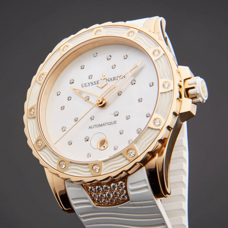 Ulysse Nardin,Marine 40mm,40mm,Rose Gold,White,Automatic,Day,42hours,8156,8156-180E-3C/20