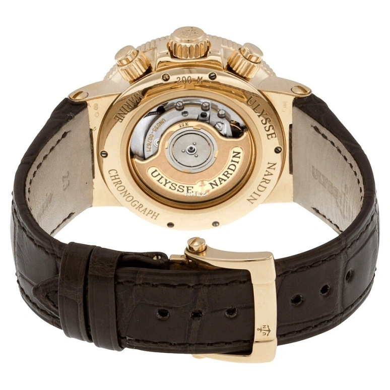 Ulysse Nardin,Marine 41mm,41mm,Rose Gold,Beige,Grey,Automatic,Chronograph,Day,356,356-66/354