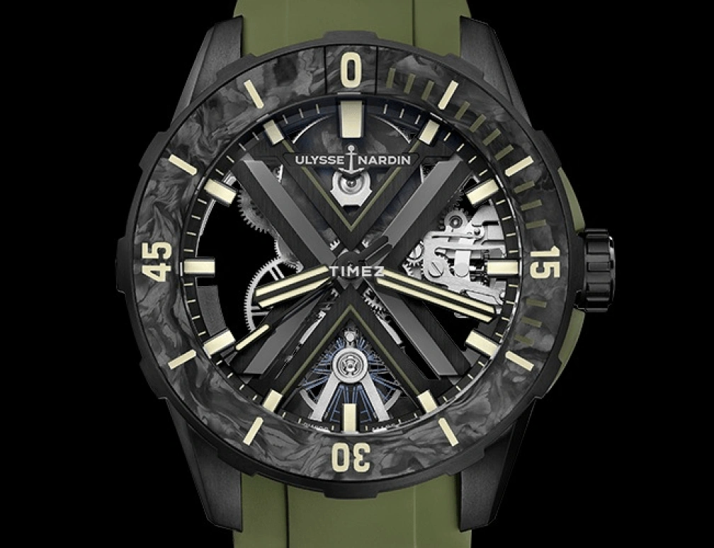 Ulysse Nardin,Diver 44mm,44mm,Titanium,Black,Skeleton,Automatic,96hours,In-house Caliber,3723,3723-170-2C/3A