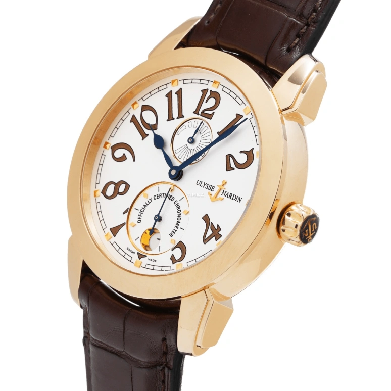 Ulysse Nardin,Other 40mm,40mm,Rose Gold,White,Automatic,Day,Power Reserve Indicator,276,276-88