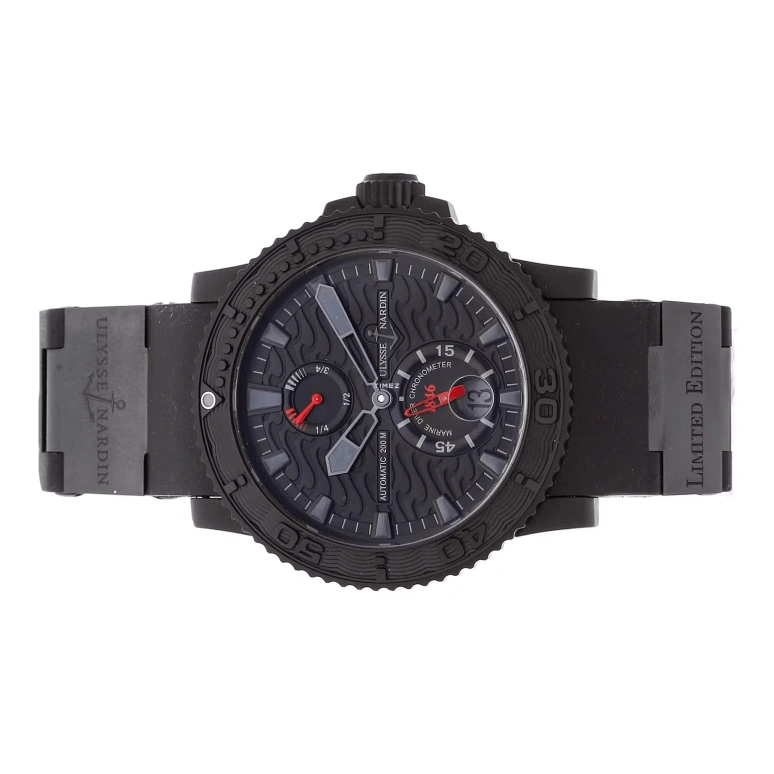 Ulysse Nardin,Other 42.70mm,42.70mm,Stainless Steel,Black,Automatic,Chronograph,Day,Power Reserve Indicator,263,263-38LE-3