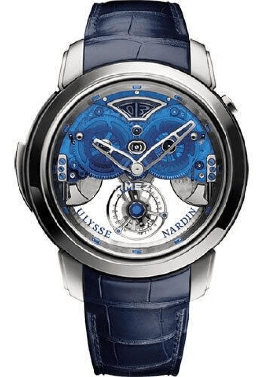 Ulysse Nardin,Classico 46mm,46mm,White Gold,Blue,Silver,Handwound,Tourbillon,Minute Repeater,Big Date,9700,9700-125
