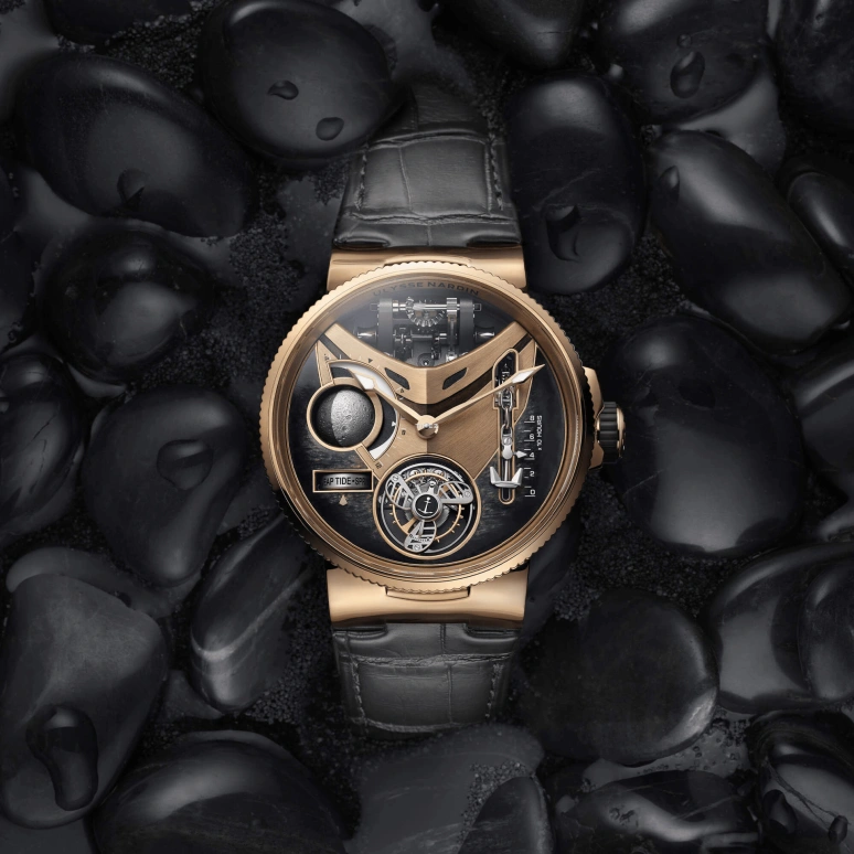 Ulysse Nardin,Marine 44mm,44mm,Rose Gold,Skeleton,Handwound,Moonphase,Power Reserve Indicator,Tourbillon,6312,6312-305