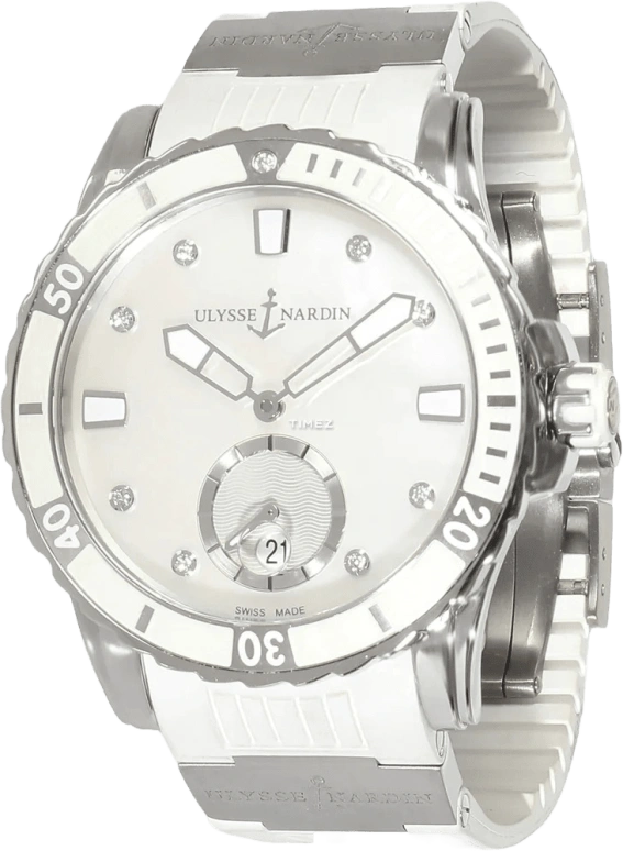 Ulysse Nardin,Diver 40mm,40mm,Stainless Steel,White,Automatic,Day,48hours,3203,3203-190-3/10