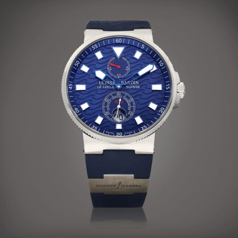 Ulysse Nardin,Marine 41mm,41mm,Stainless Steel,Blue,Automatic,Day,48hours,263,263-68LE-3