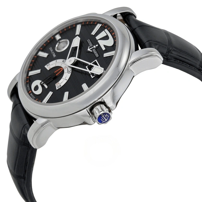 Ulysse Nardin,Dual Time 42mm,42mm,Stainless Steel,Black,Automatic,Dule Time,Big Date,243,243-55/62