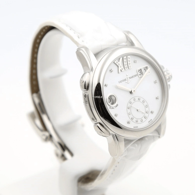 Ulysse Nardin,Dual Time 37.50mm,37.50mm,Stainless Steel,White,Automatic,Dule Time,Big Date,3343,3343-222/391