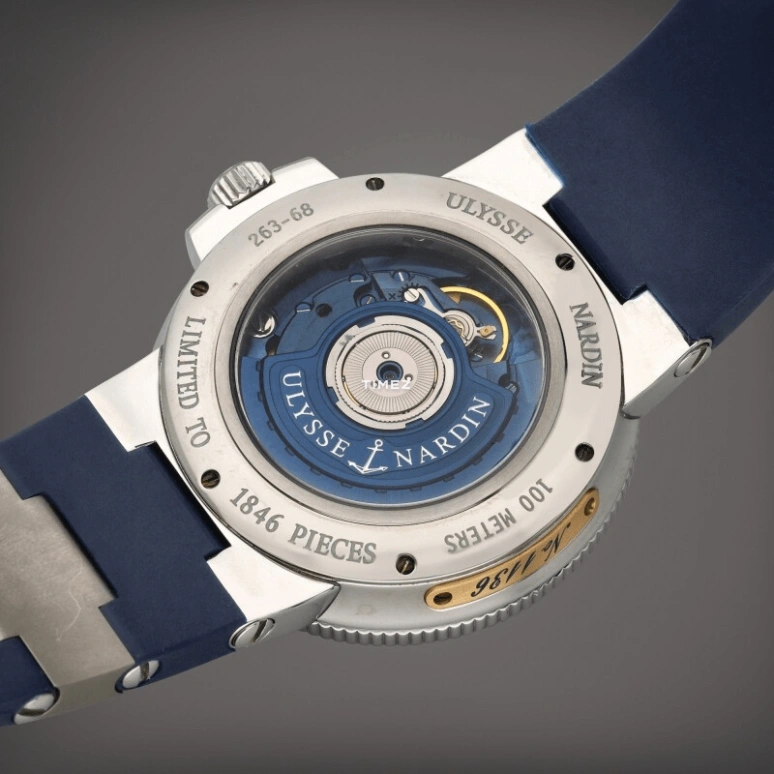 Ulysse Nardin,Marine 41mm,41mm,Stainless Steel,Blue,Automatic,Day,48hours,263,263-68LE-3