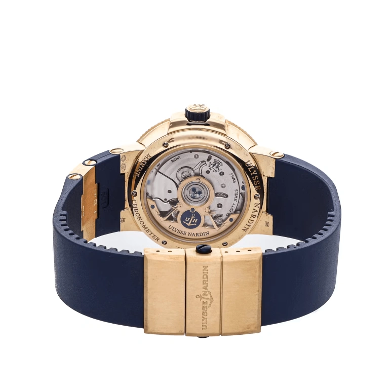 Ulysse Nardin,Marine 43mm,43mm,Rose Gold,Blue,Automatic,Day,Power Reserve Indicator,1186,1186-126-3/43