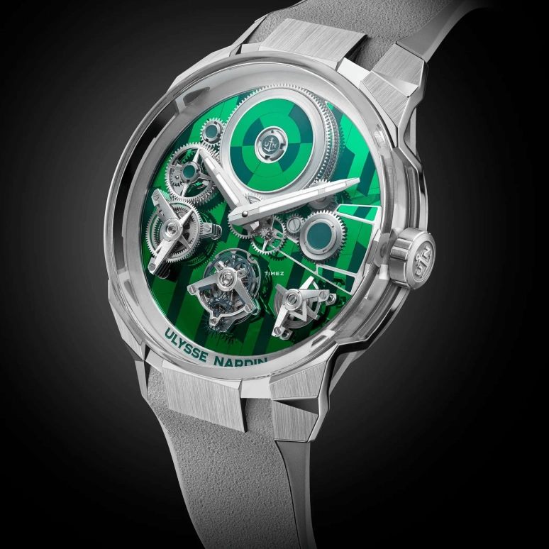 Ulysse Nardin,Blast 45mm,45mm,White Gold,Green,Handwound,Power Reserve Indicator,Tourbillon,1760,1760-401LE-8A-GREEN/3A