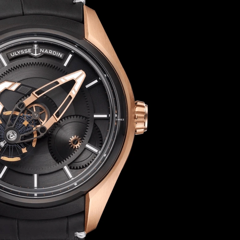 Ulysse Nardin,Freak 43mm,43mm,Rose Gold,Titanium,Black,Automatic,72hours,In-house Caliber,2305,2305-270.2/02