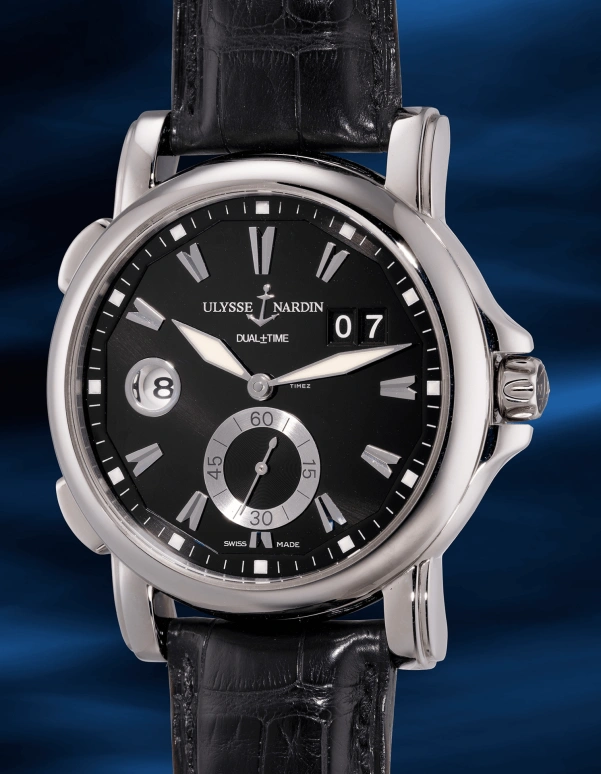 Ulysse Nardin,Dual Time 42mm,42mm,Stainless Steel,Black,Automatic,Dule Time,Big Date,243,243-55/92