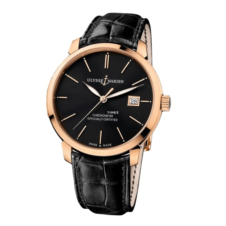 Ulysse Nardin,Other 40mm,40mm,Rose Gold,Beige,Yellow,Automatic,Day,Sapphire,Crystal Glass,8156,8156-111-2/92