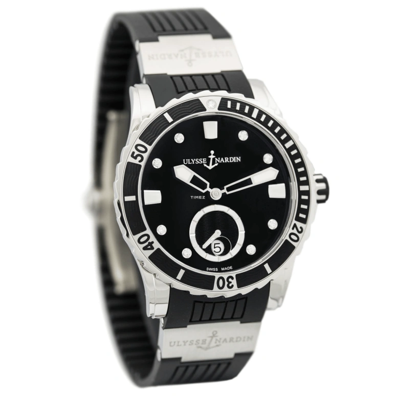 Ulysse Nardin,Diver 40mm,40mm,Stainless Steel,Black,Automatic,Day,48hours,3203,3203-190-3/12