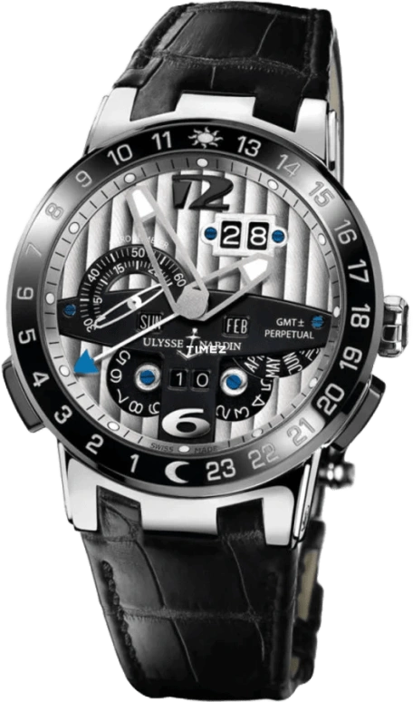 Ulysse Nardin,El Toro 43mm,43mm,Platinum,Black,Silver,Automatic,Perpetual Calendar,Month,Date,Dule Time,In-house Caliber,Sapphire,Crystal Glass,329,329-00