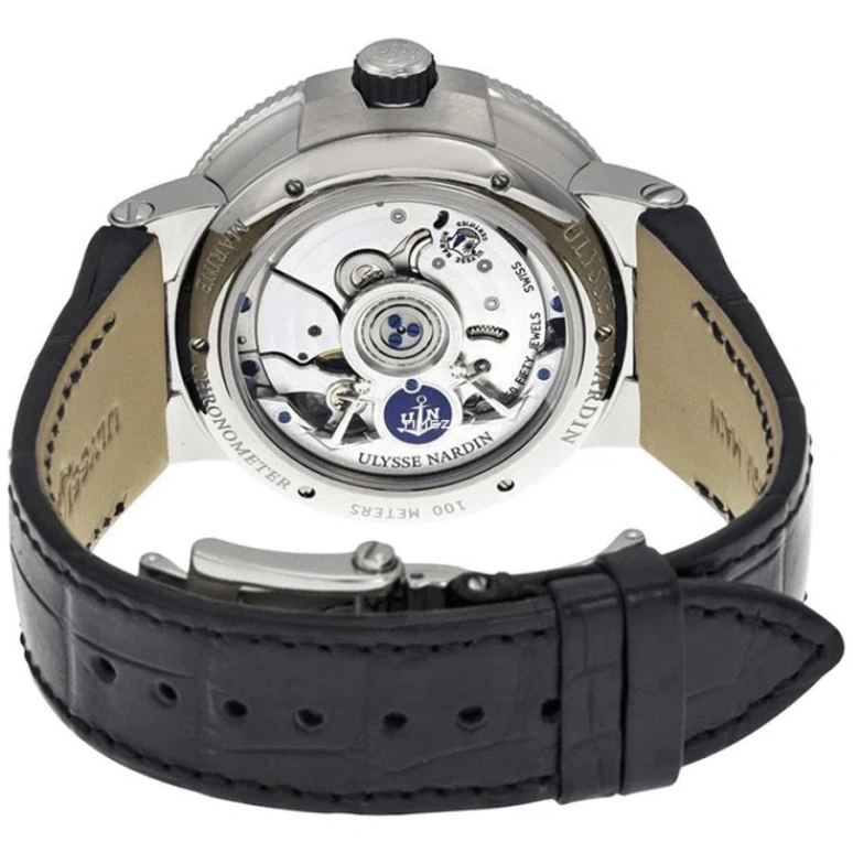 Ulysse Nardin,Marine 43mm,43mm,Stainless Steel,Black,Automatic,Day,Power Reserve Indicator,1183,1183-126/42