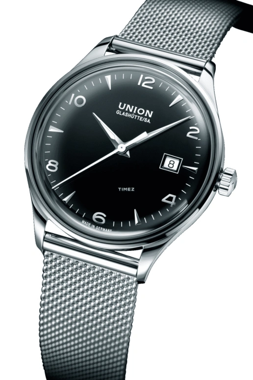 UNION,NORAMIS 40mm,40mm,Stainless Steel,Stainless Steel,Black,Automatic,Day,Sapphire,Crystal Glass,D012,D012.407.11.057.00