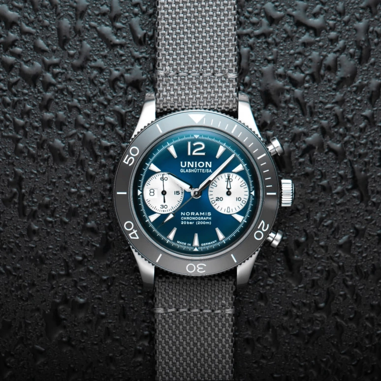 UNION,NORAMIS 43mm,43mm,Stainless Steel,Green,Automatic,Chronograph,Day,D012,D012.927.18.097.00