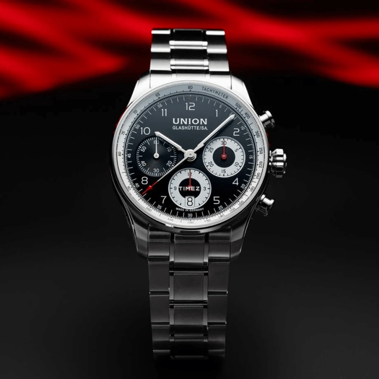 UNION,BELISAR 40mm,40mm,Stainless Steel,Black,Automatic,Chronograph,Day,D009,D009.227.11.052.00