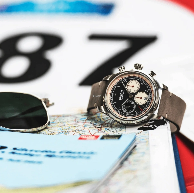 UNION,BELISAR 44mm,44mm,Stainless Steel,Black,Automatic,Chronograph,Day,D009,D009.427.16.052.02