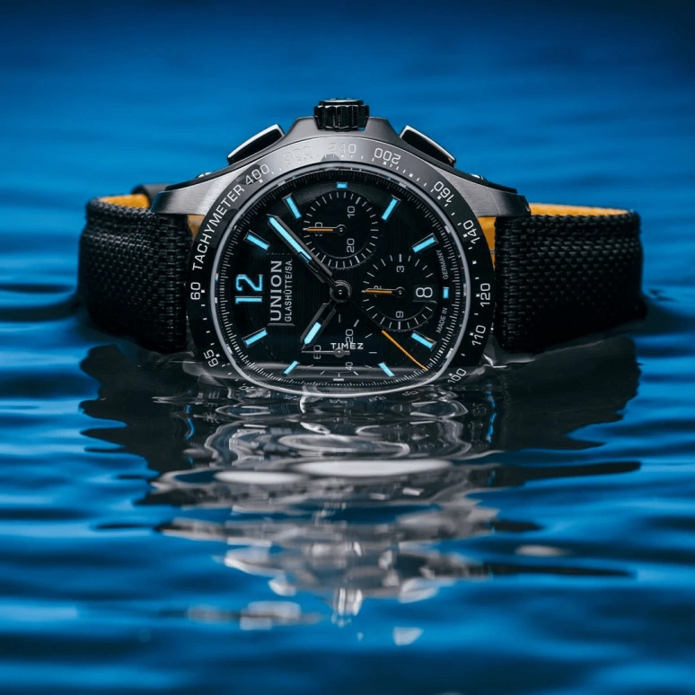 UNION,BELISAR 43mm,43mm,Stainless Steel,Black,Automatic,Chronograph,Day,D014,D014.927.16.057.00