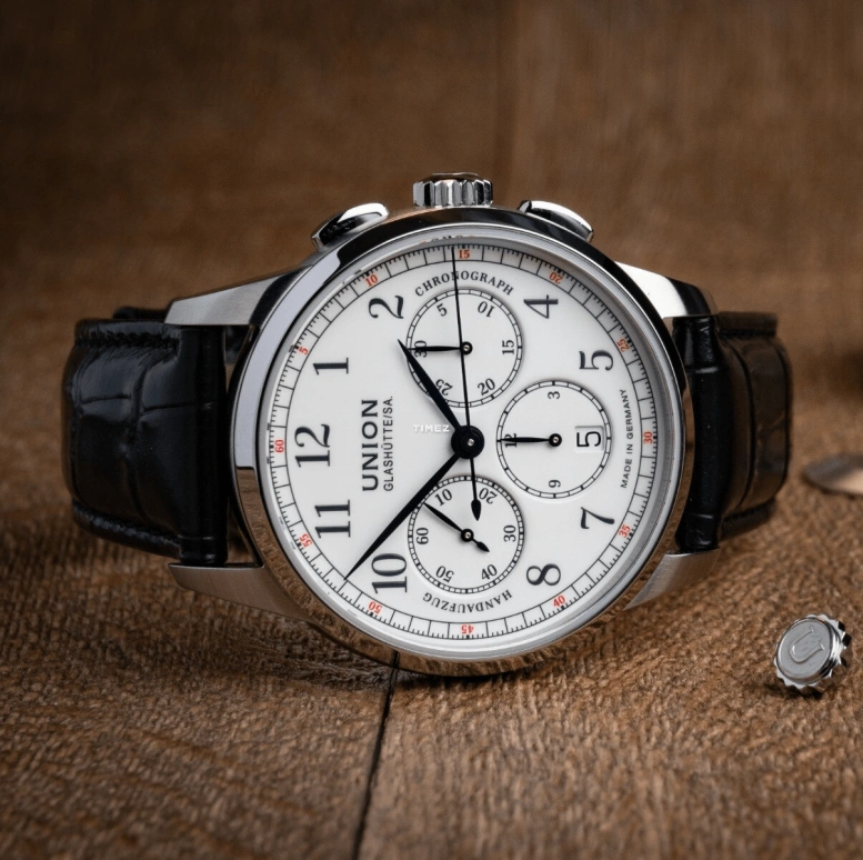 UNION,1893 42mm,42mm,Stainless Steel,Stainless Steel,White,Handwound,Chronograph,Day,D007,D007.459.16.017.00