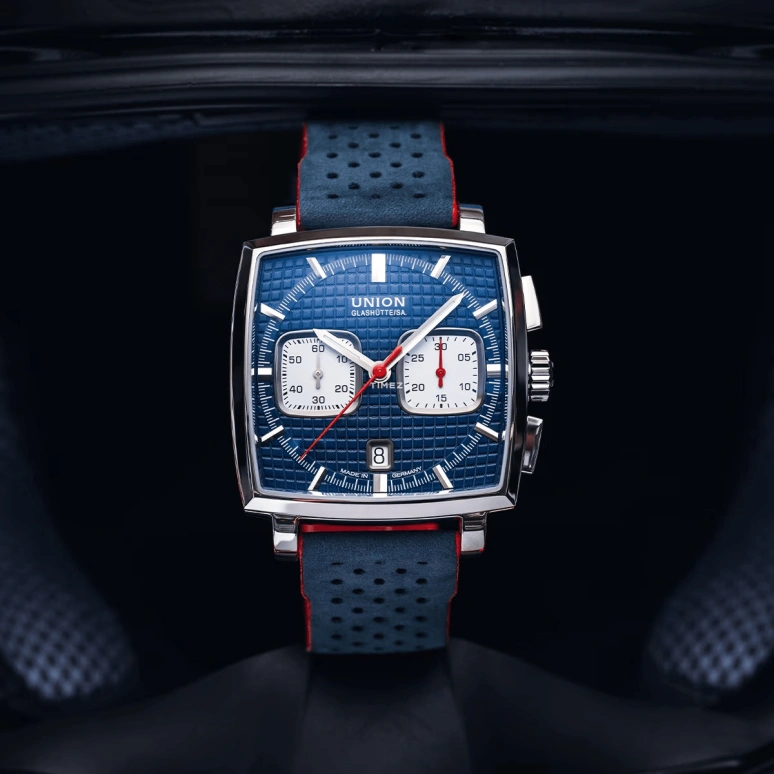 UNION,AVERIN 41mm,41mm,Stainless Steel,Blue,Automatic,Chronograph,Day,D015,D015.527.16.041.00