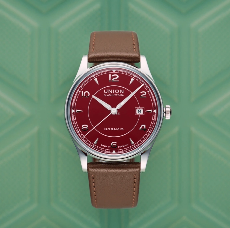 UNION,NORAMIS 40mm,40mm,Stainless Steel,Red,Automatic,Day,60hours,D016,D016.407.16.427.00